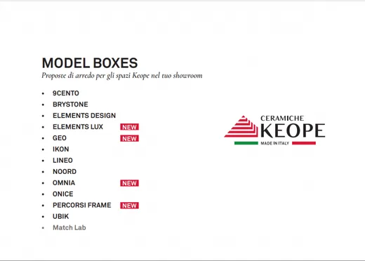 Obálka katalogu Keope Model boxes